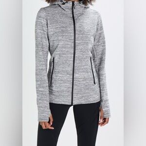 GapFit Women’s All-Elements Full Zip Heathered Gray Hoodie Size Small